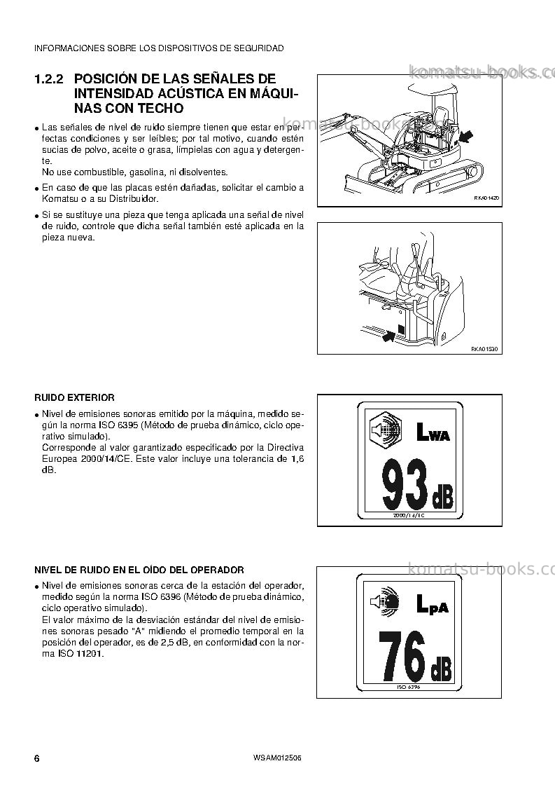 Komatsu pc26mr-3ita Manual de operación cover Page 6 Komatsu pc26mr-3ita Manual de operación cover Page 6