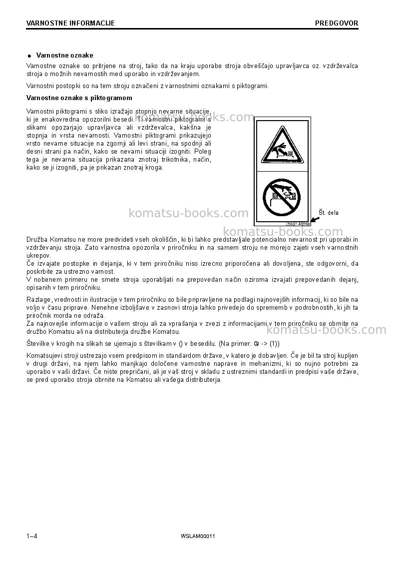 Komatsu pc138us-10ita Operation manual cover Page 6 Komatsu pc138us-10ita Operation manual cover Page 6