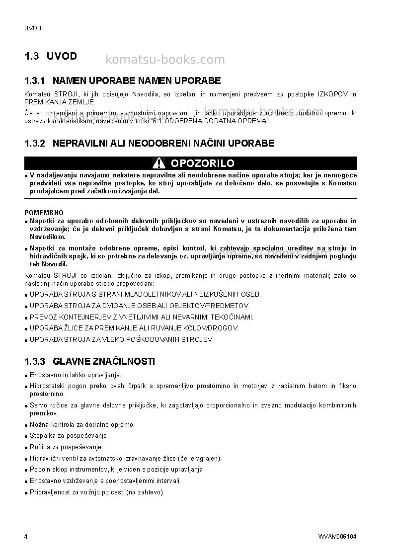 Komatsu ck20-1ita Operation manual cover Page 6 Komatsu ck20-1ita Operation manual cover Page 6