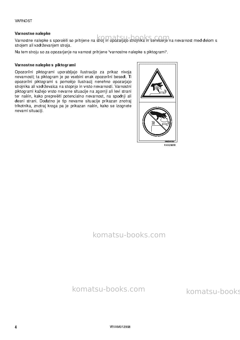 Komatsu pc80mr-3ita Operation manual cover Page 6 Komatsu pc80mr-3ita Operation manual cover Page 6