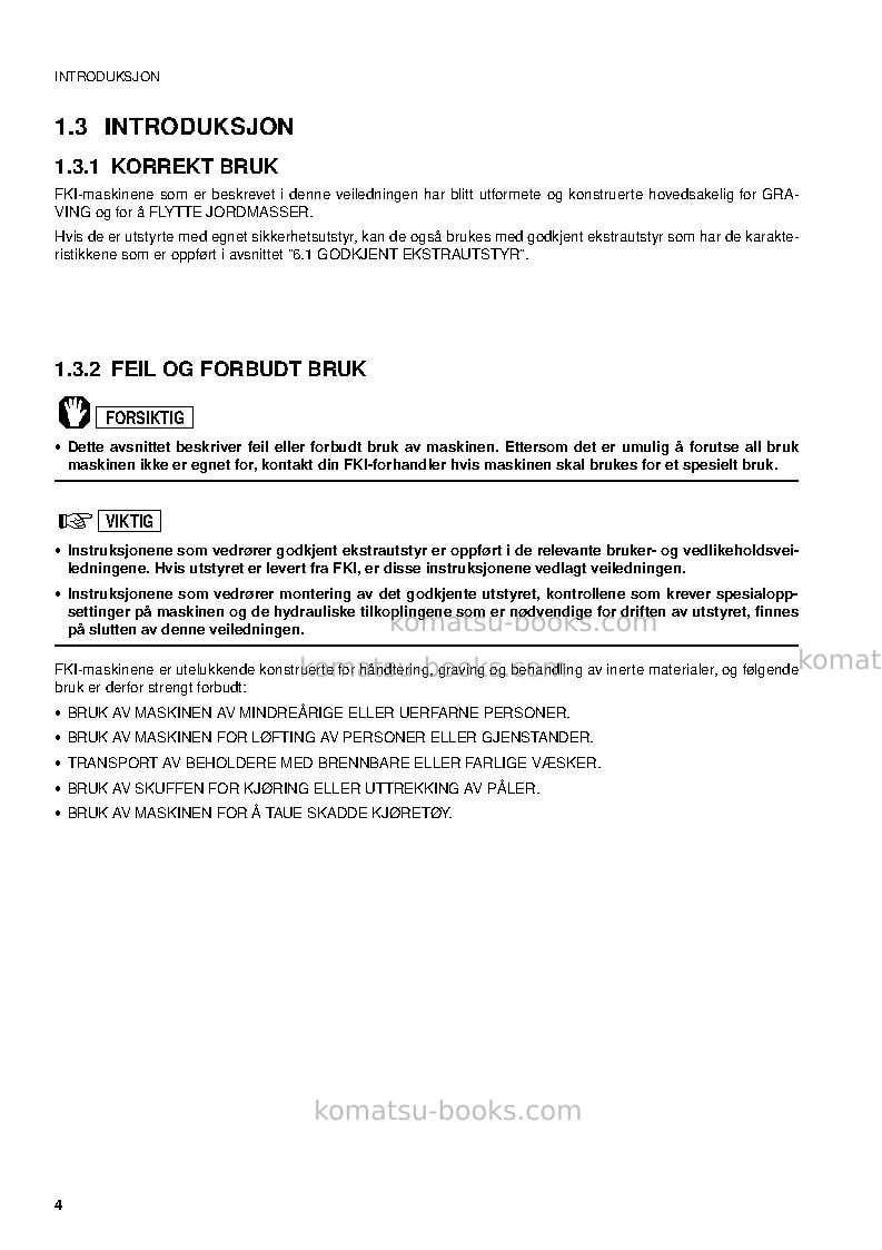Komatsu pc95r-2ita Operation manual cover Page 6