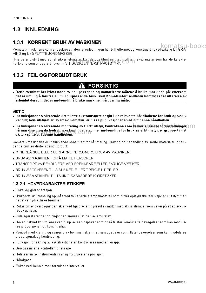 Komatsu pc78us-8jpn-for eu Operation manual cover Page 6
