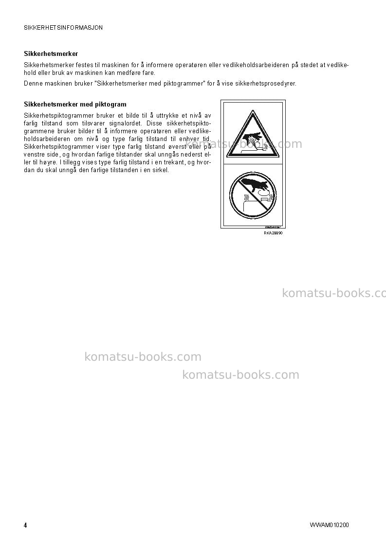 Komatsu sk510-5ita Operation manual cover Page 6