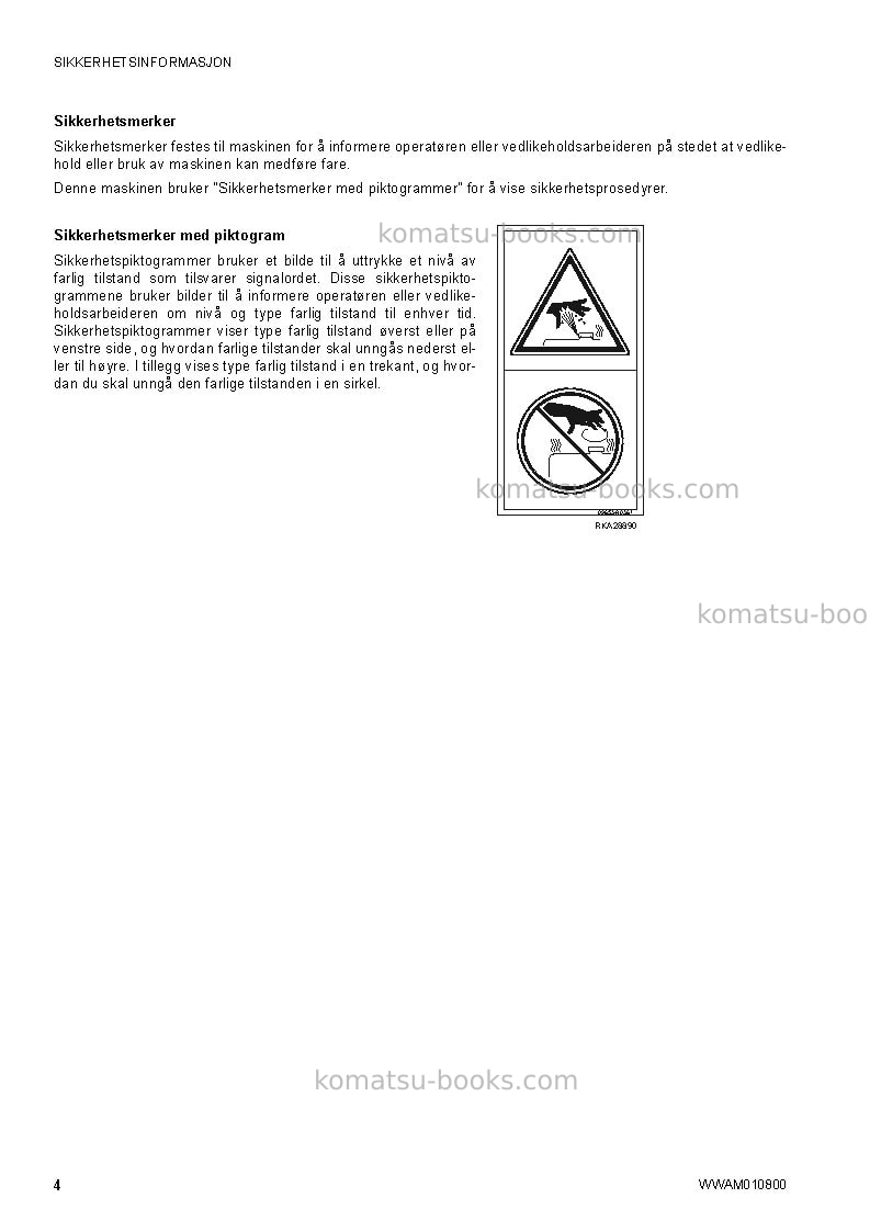 Komatsu sk1020-5ita-turbo Operation manual cover Page 6