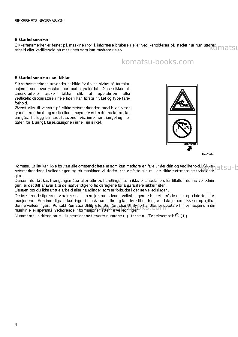 Komatsu pc09-1ita Operation manual cover Page 6 Komatsu pc09-1ita Operation manual cover Page 6