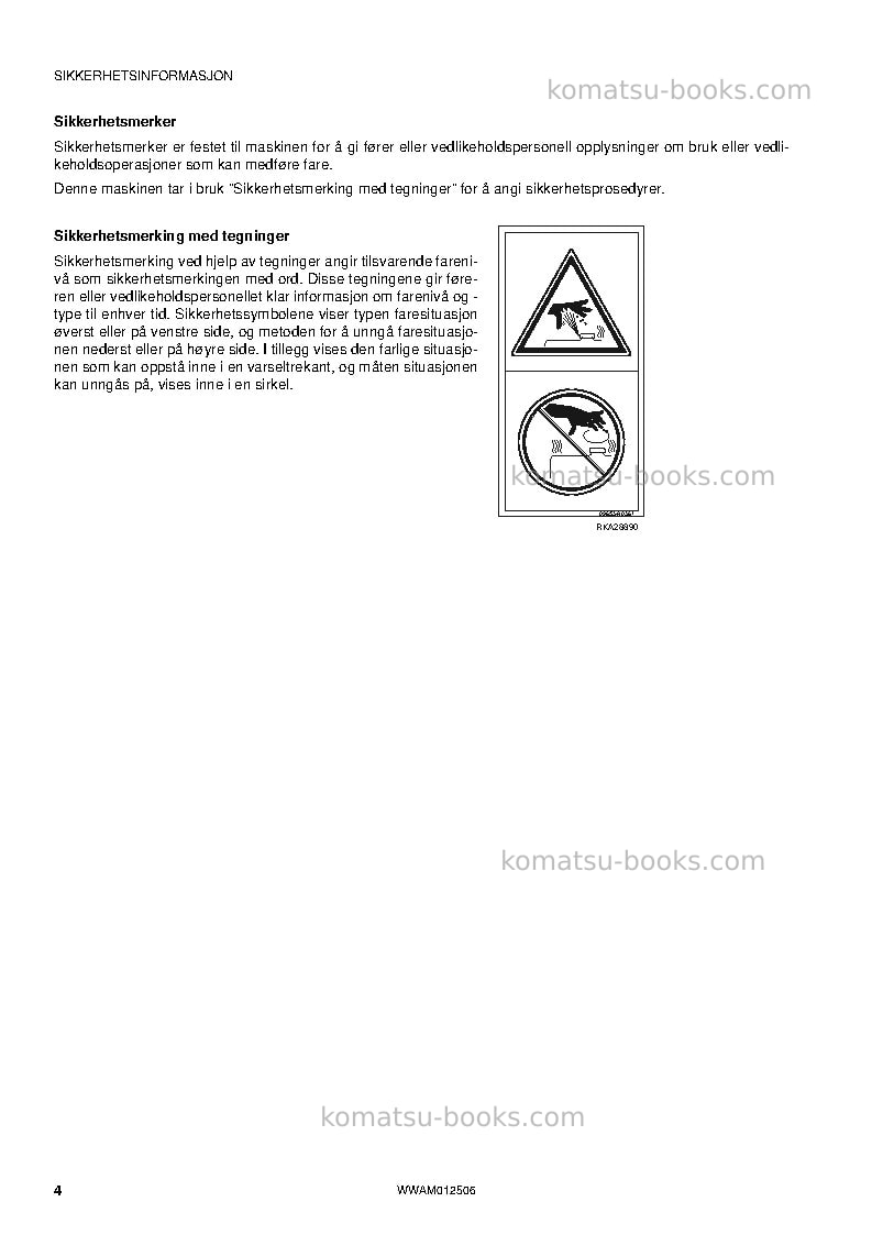 Komatsu pc26mr-3ita Operation manual cover Page 6 Komatsu pc26mr-3ita Operation manual cover Page 6