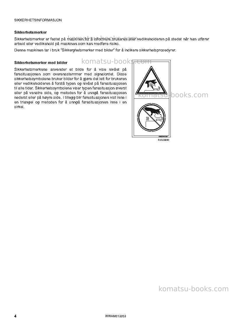 Komatsu pc78us-8jpn-for eu Operation manual cover Page 6