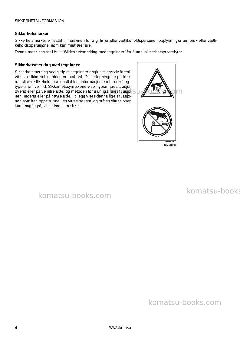 Komatsu pc55mr-3ita Operation manual cover Page 6 Komatsu pc55mr-3ita Operation manual cover Page 6