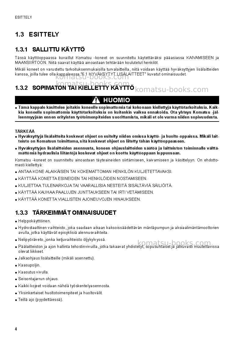 Komatsu sk1020-5ita Operation manual cover Page 6