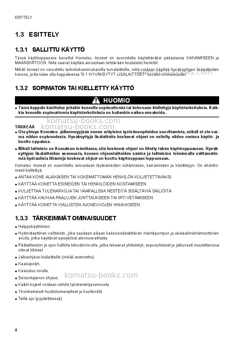 Komatsu ck20-1ita Operation manual cover Page 6 Komatsu ck20-1ita Operation manual cover Page 6