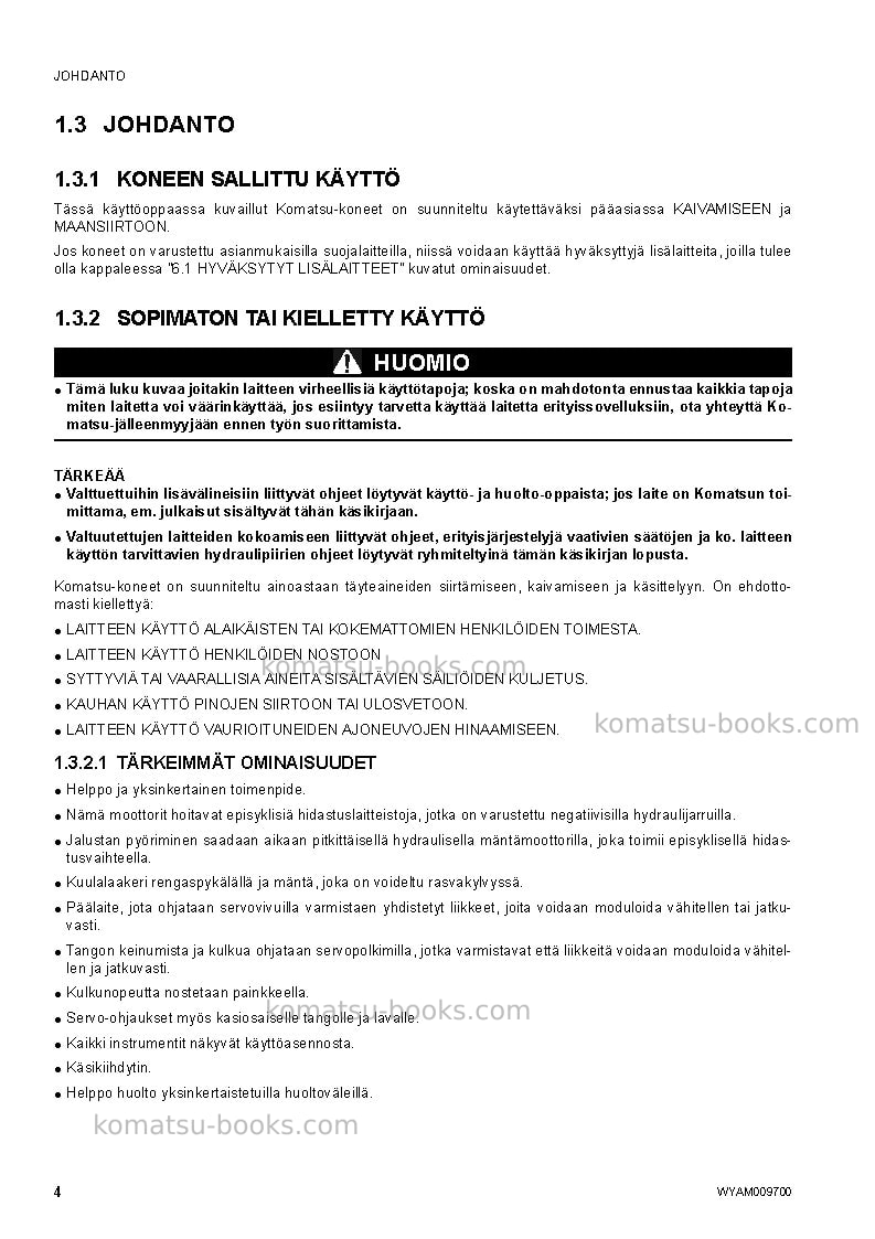 Komatsu pc80mr-3ita Operation manual cover Page 6 Komatsu pc80mr-3ita Operation manual cover Page 6