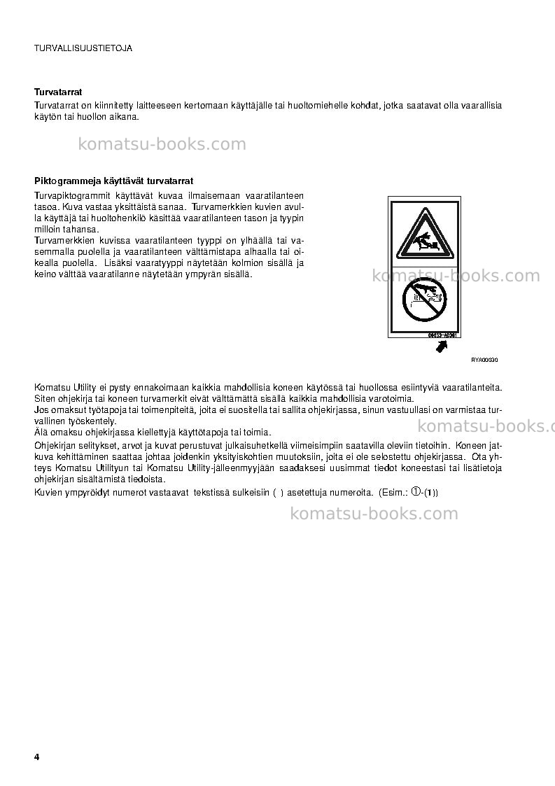 Komatsu pc09-1ita Operation manual cover Page 6 Komatsu pc09-1ita Operation manual cover Page 6
