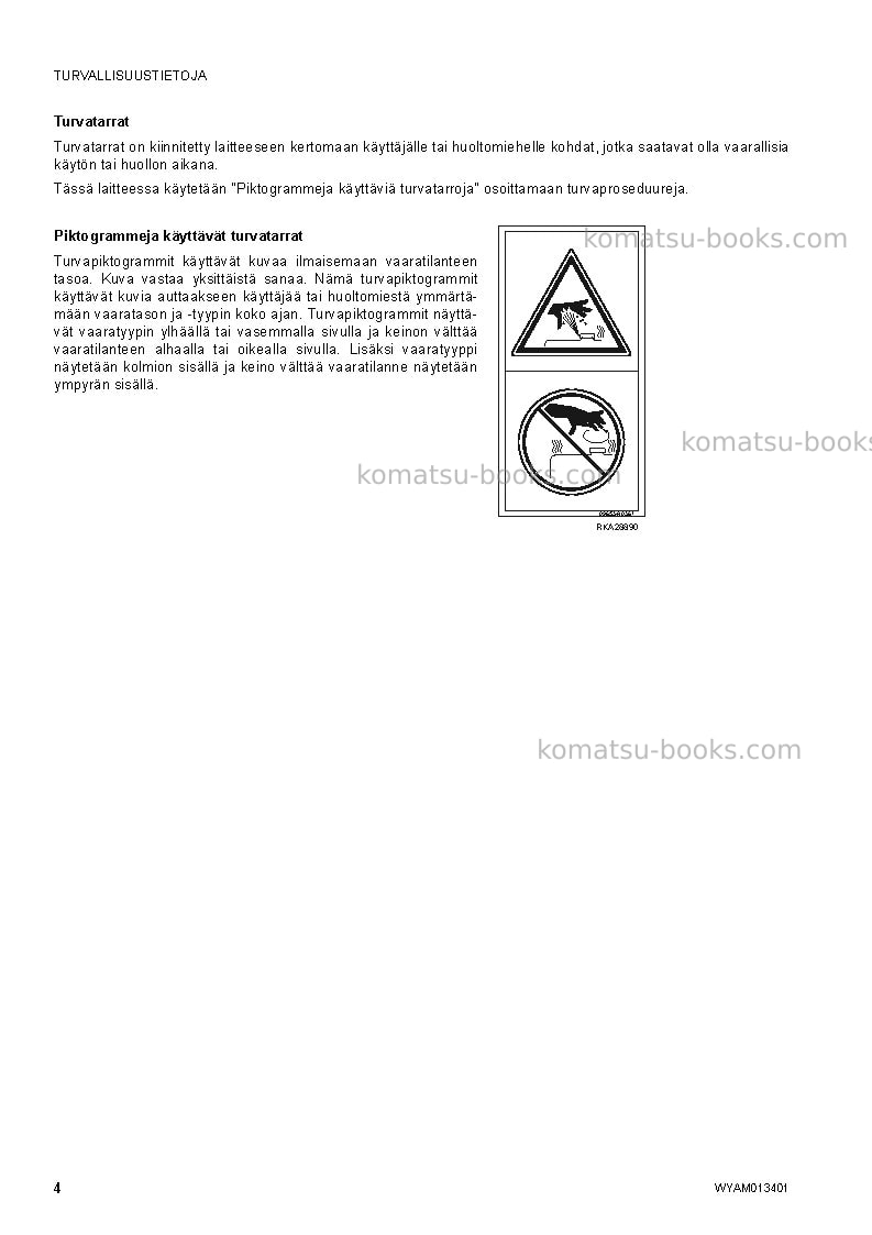 Komatsu pc20mr-2ita Operation manual cover Page 6 Komatsu pc20mr-2ita Operation manual cover Page 6