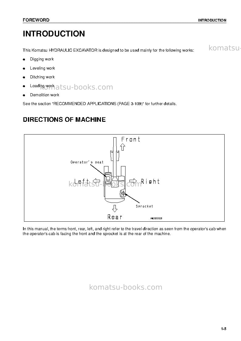 Komatsu pc220-7chn-multi-monitor Operation manual cover Page 6 Komatsu pc220-7chn-multi-monitor Operation manual cover Page 6