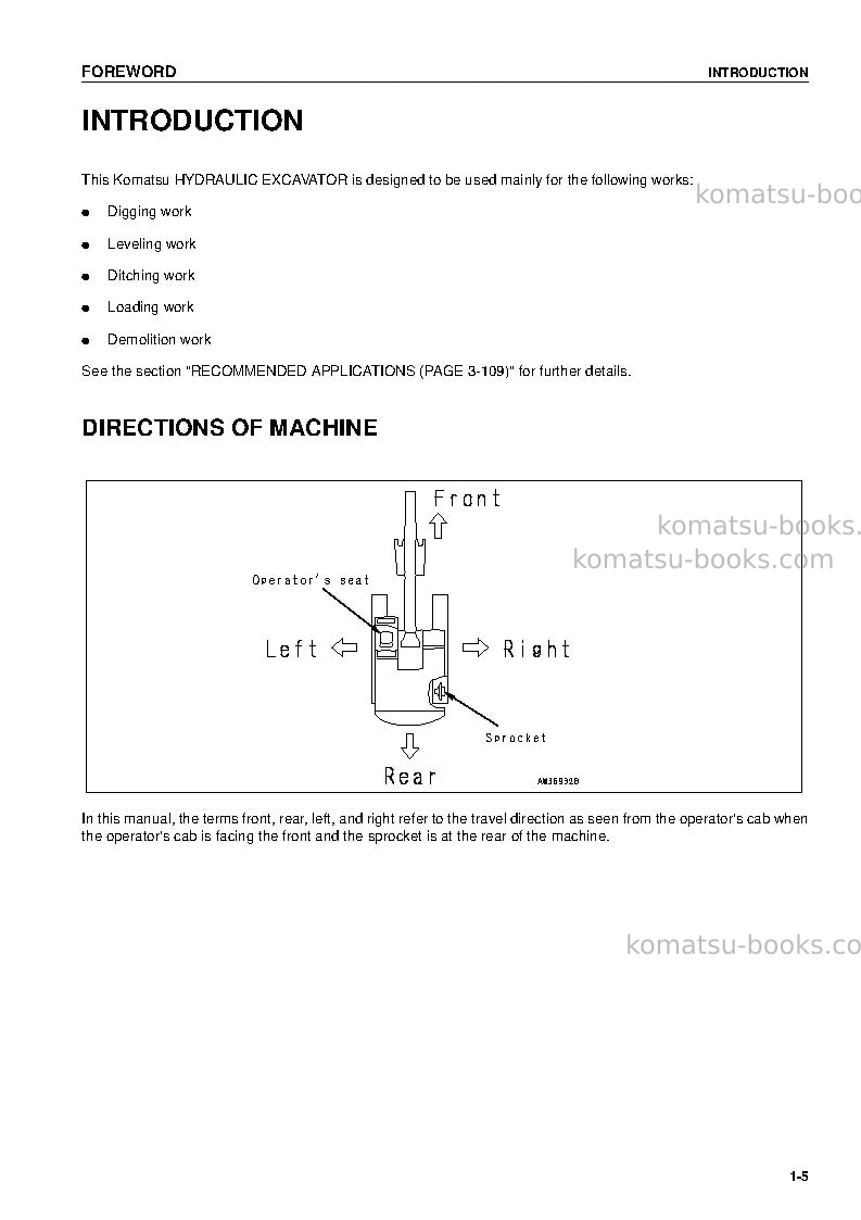 Komatsu pc200-7chn-multi-monitor Operation manual cover Page 6 Komatsu pc200-7chn-multi-monitor Operation manual cover Page 6