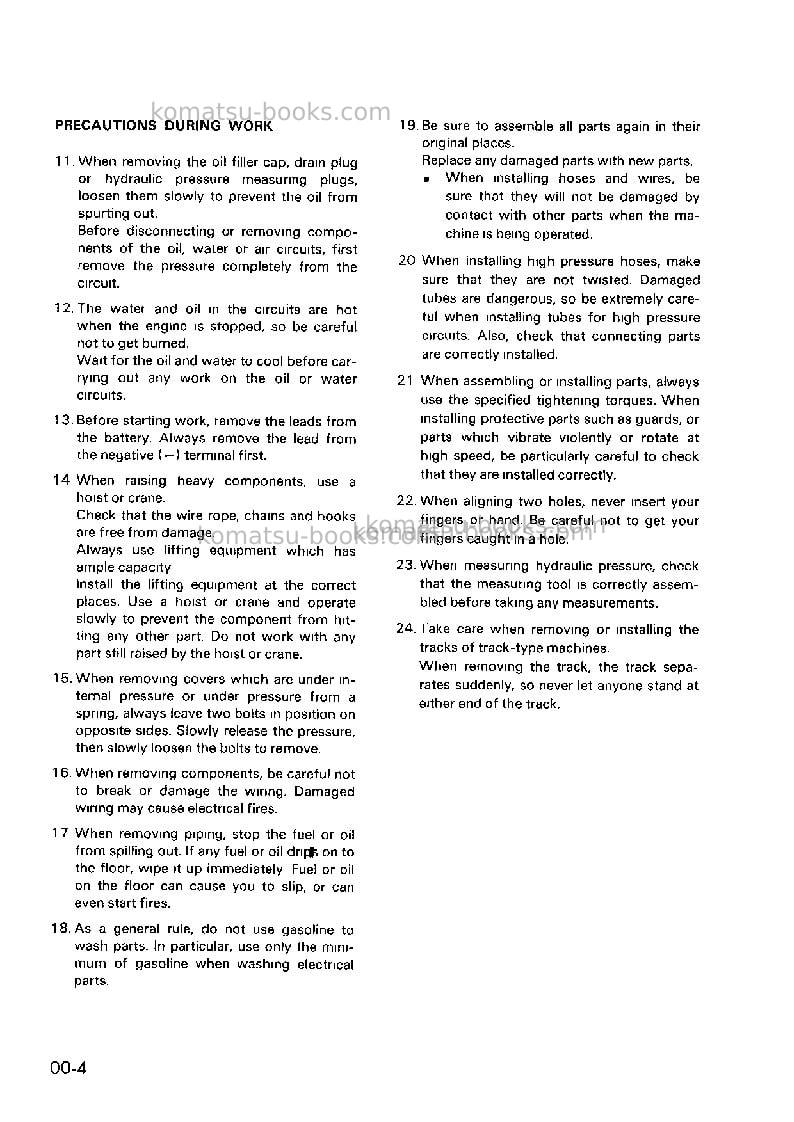 Komatsu pw170-5gbr-k Repair & maintenance cover Page 6