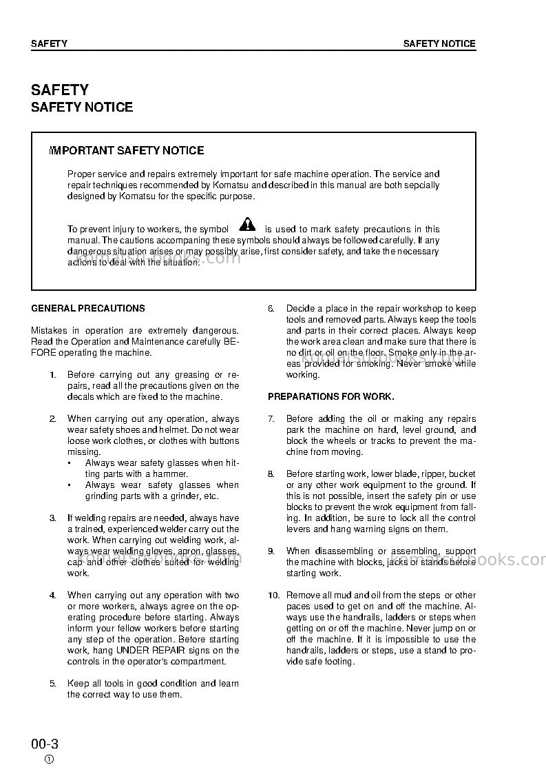 Komatsu pw130es-6gbr-k Repair & maintenance cover Page 6 Komatsu pw130es-6gbr-k Repair & maintenance cover Page 6