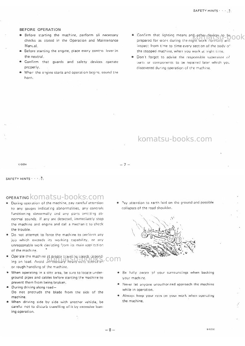 Komatsu gd28ac-1jpn Operation manual cover Page 6 Komatsu gd28ac-1jpn Operation manual cover Page 6