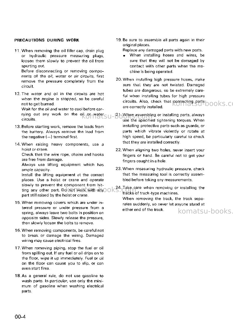 Komatsu pc03-1jpn Repair & maintenance cover Page 6 Komatsu pc03-1jpn Repair & maintenance cover Page 6