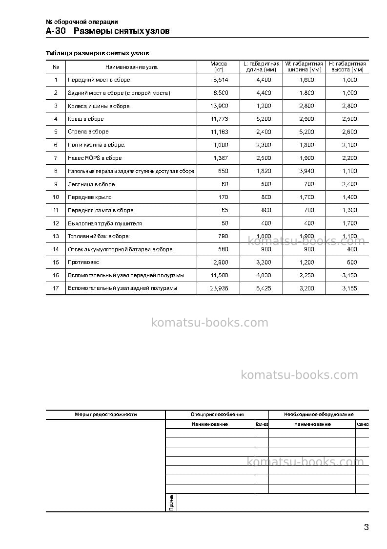 Komatsu wa900-3jpn Инструкция по сборке в полевых условиях обложка Страница 7