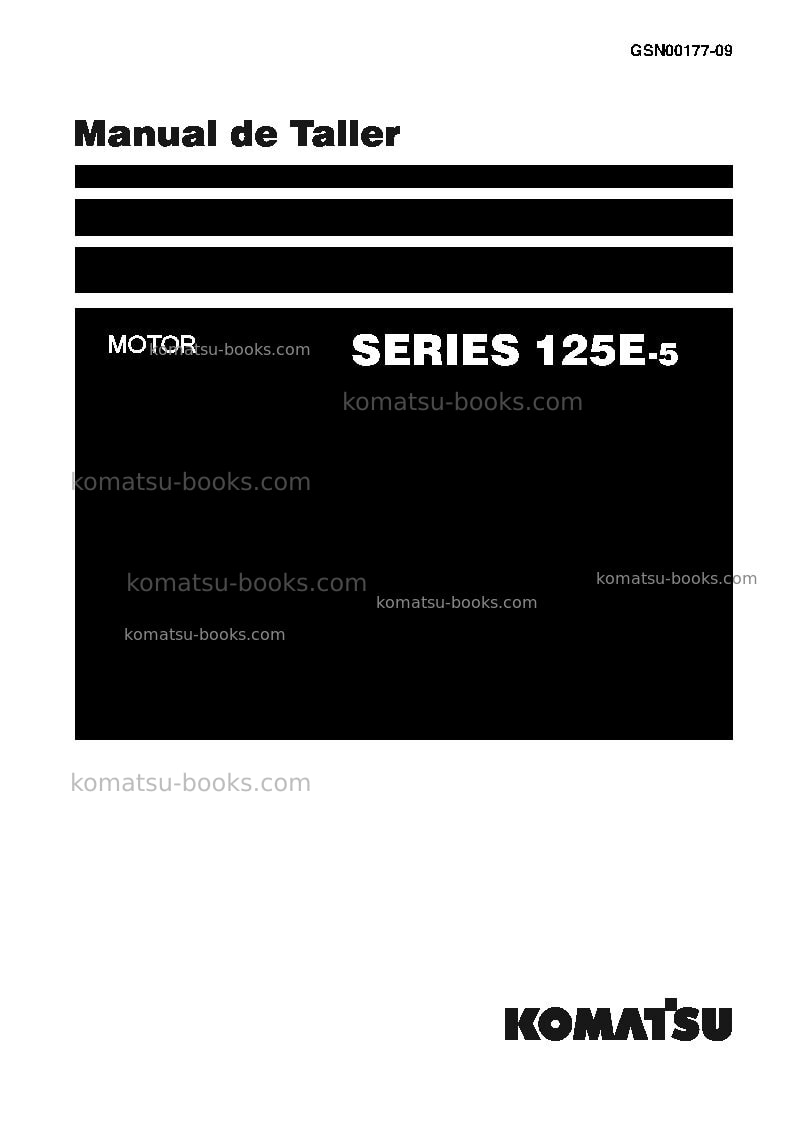 Komatsu 125e-5 seriesjpn Reparación y mantenimiento cover Page 7 Komatsu 125e-5 seriesjpn Reparación y mantenimiento cover Page 7