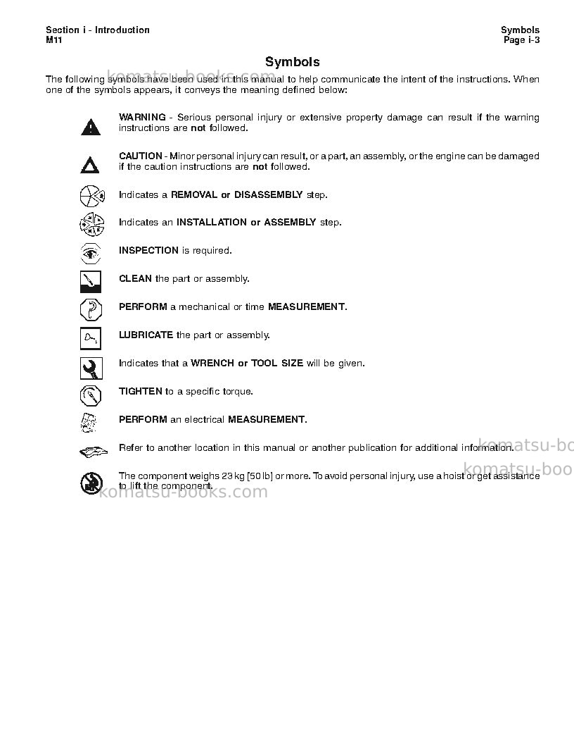 Komatsu mta11gbr Repair & maintenance cover Page 7 Komatsu mta11gbr Repair & maintenance cover Page 7