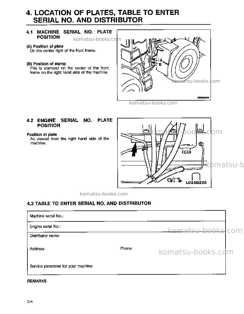 Komatsu wa450-3usa-l Operation manual cover Page 7 Komatsu wa450-3usa-l Operation manual cover Page 7