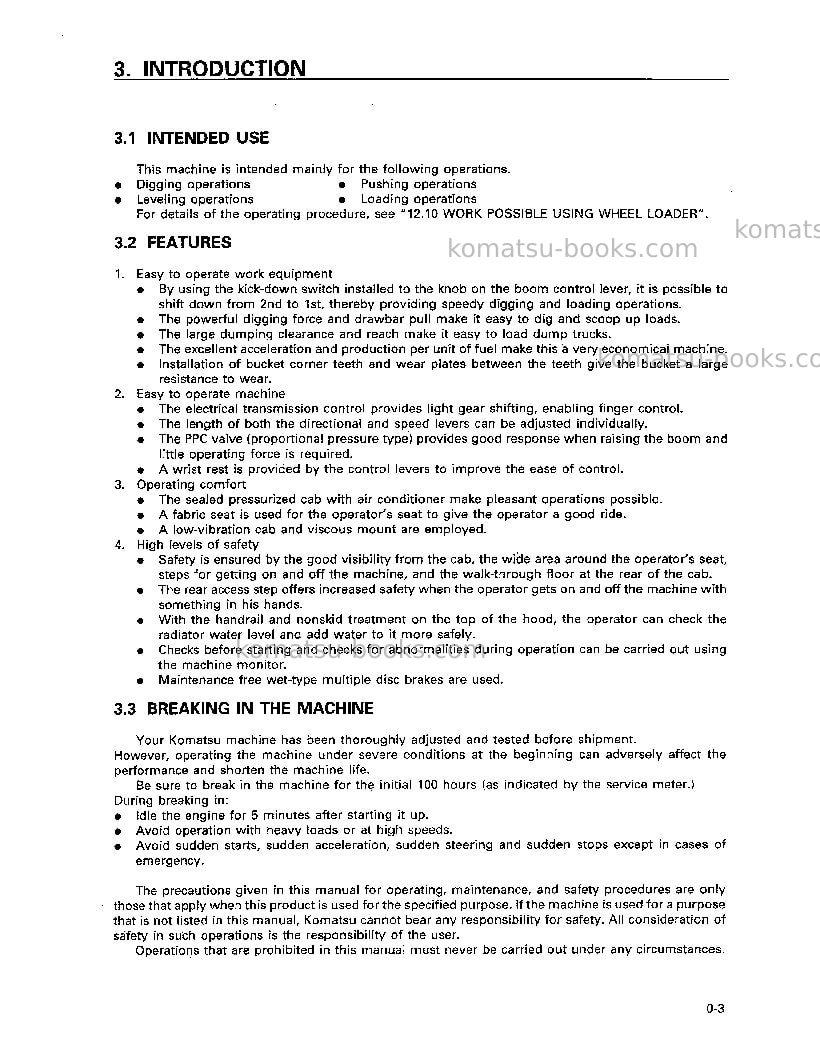 Komatsu wa800-2usa-l Operation manual cover Page 7 Komatsu wa800-2usa-l Operation manual cover Page 7
