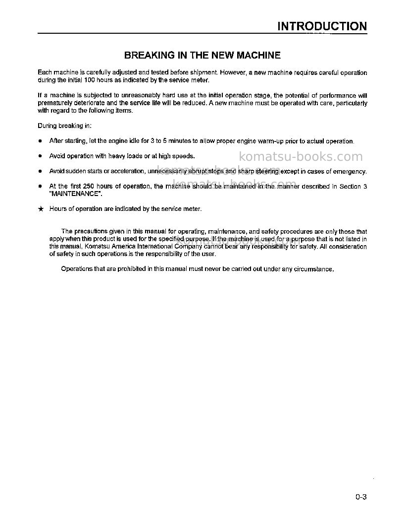 Komatsu wa600-1usa-le Operation manual cover Page 7 Komatsu wa600-1usa-le Operation manual cover Page 7