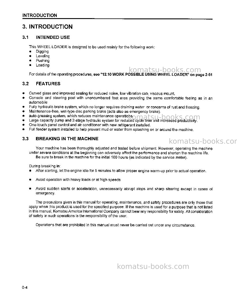Komatsu wa500-3usa-l Operation manual cover Page 7 Komatsu wa500-3usa-l Operation manual cover Page 7