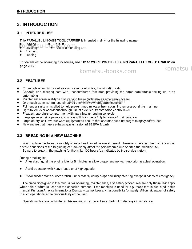 Komatsu wa250pt-3usa-l Operation manual cover Page 7