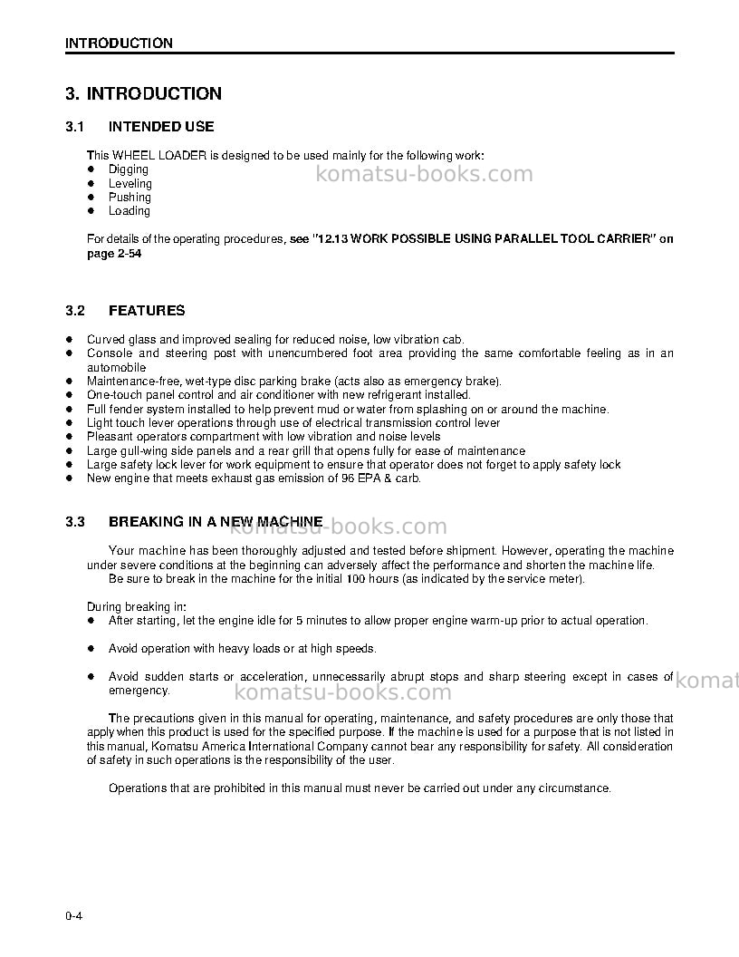 Komatsu wa180pt-3usa-l Operation manual cover Page 7