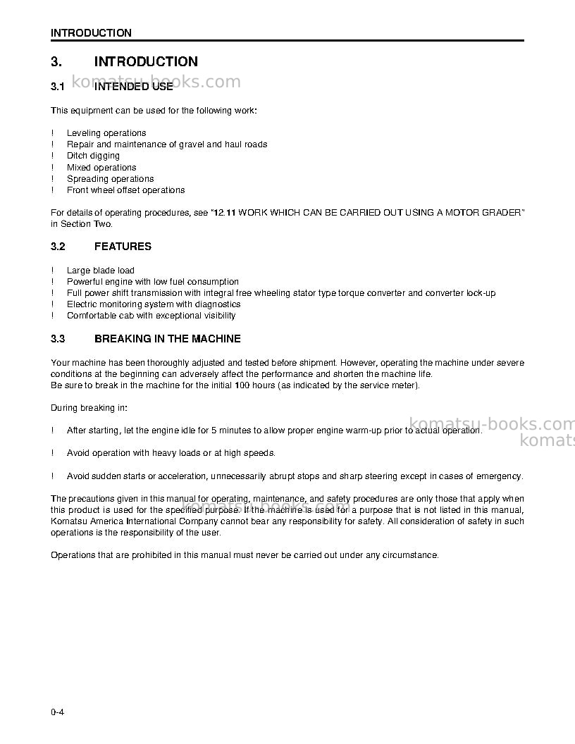 Komatsu gd750a-1usa Operation manual cover Page 7 Komatsu gd750a-1usa Operation manual cover Page 7