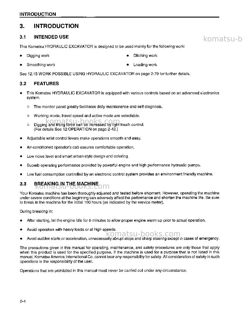 Komatsu pc300hd-6usa-le Operation manual cover Page 7 Komatsu pc300hd-6usa-le Operation manual cover Page 7