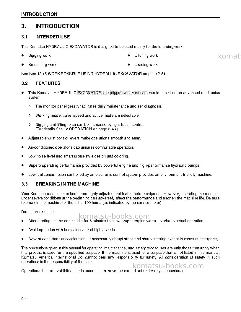 Komatsu pc270lc-6usa-le Operation manual cover Page 7