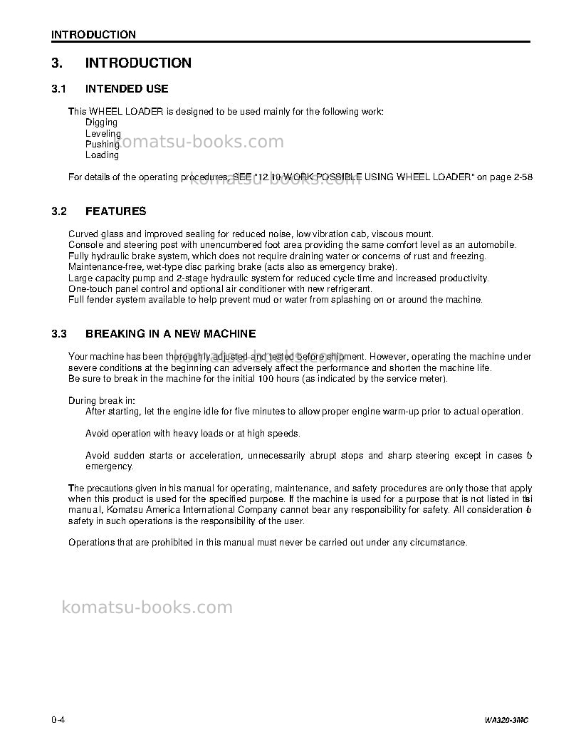 Komatsu wa320-3jpn-mc Operation manual cover Page 7