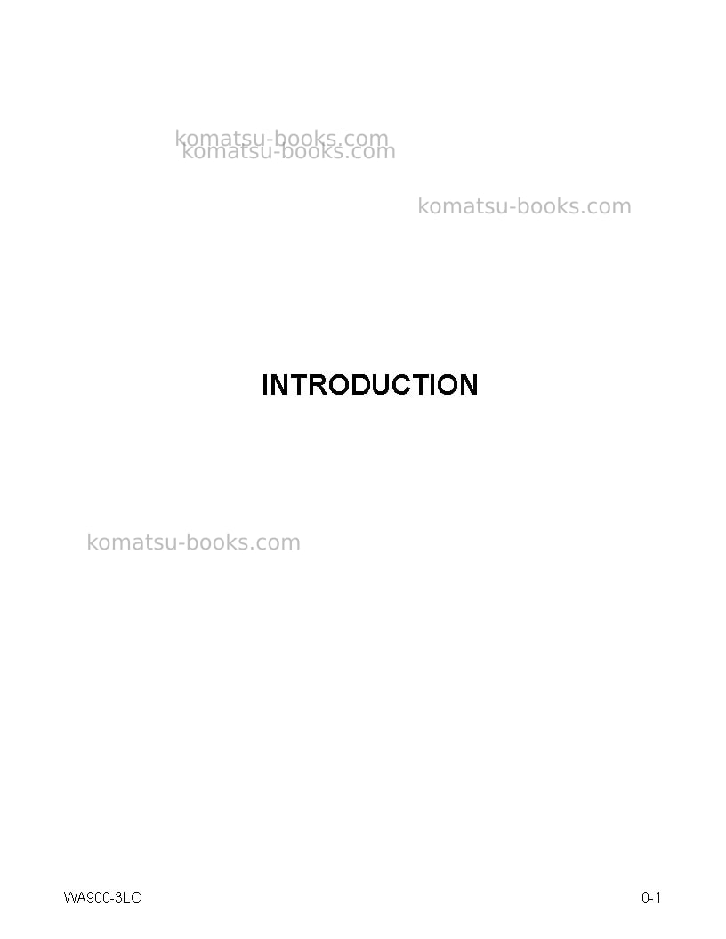 Komatsu wa900-3usa-lc Operation manual cover Page 7 Komatsu wa900-3usa-lc Operation manual cover Page 7