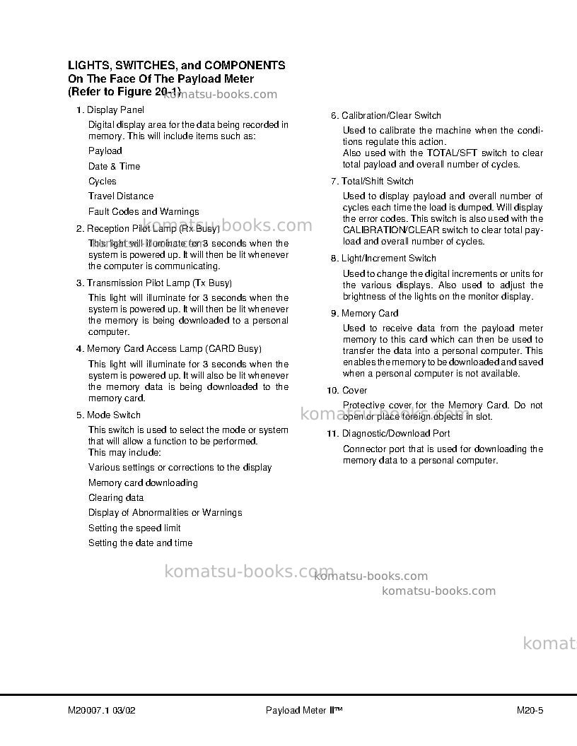 Komatsu plm iiusa Operation manual cover Page 7