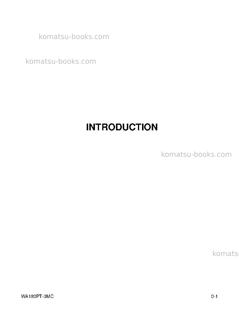 Komatsu wa180pt-3usa-mc Operation manual cover Page 7