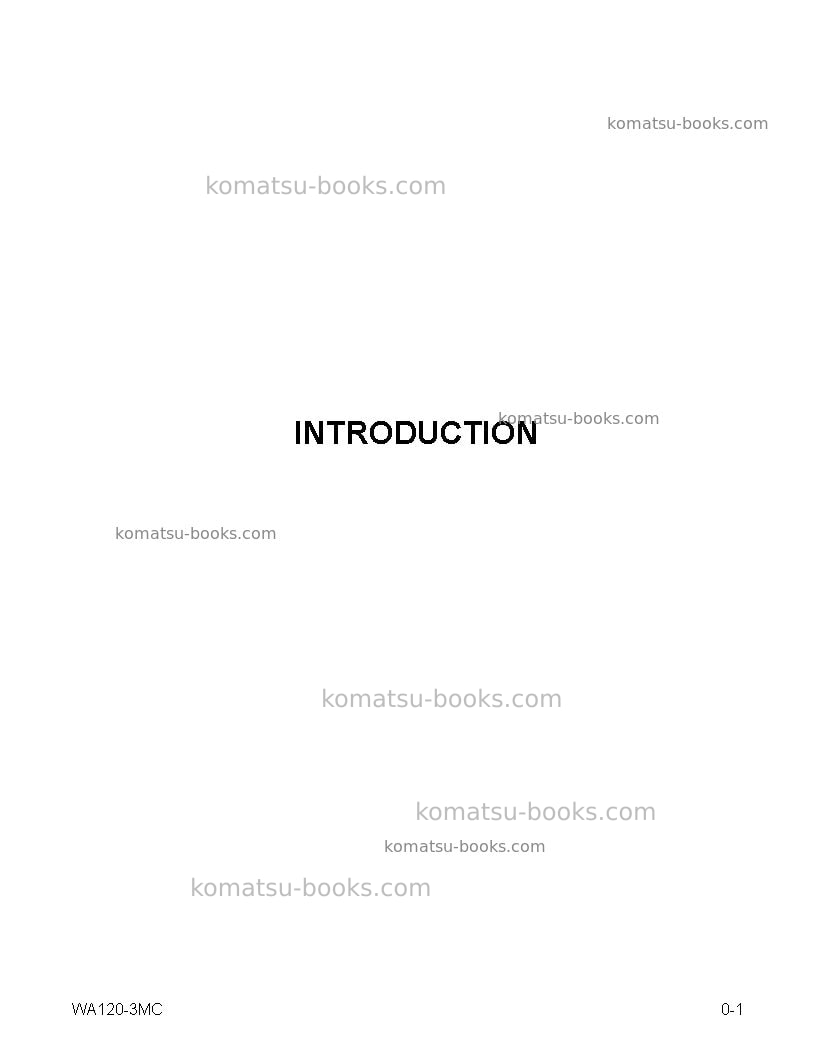 Komatsu pc1000-1jpn Operation manual cover Page 7 Komatsu pc1000-1jpn Operation manual cover Page 7