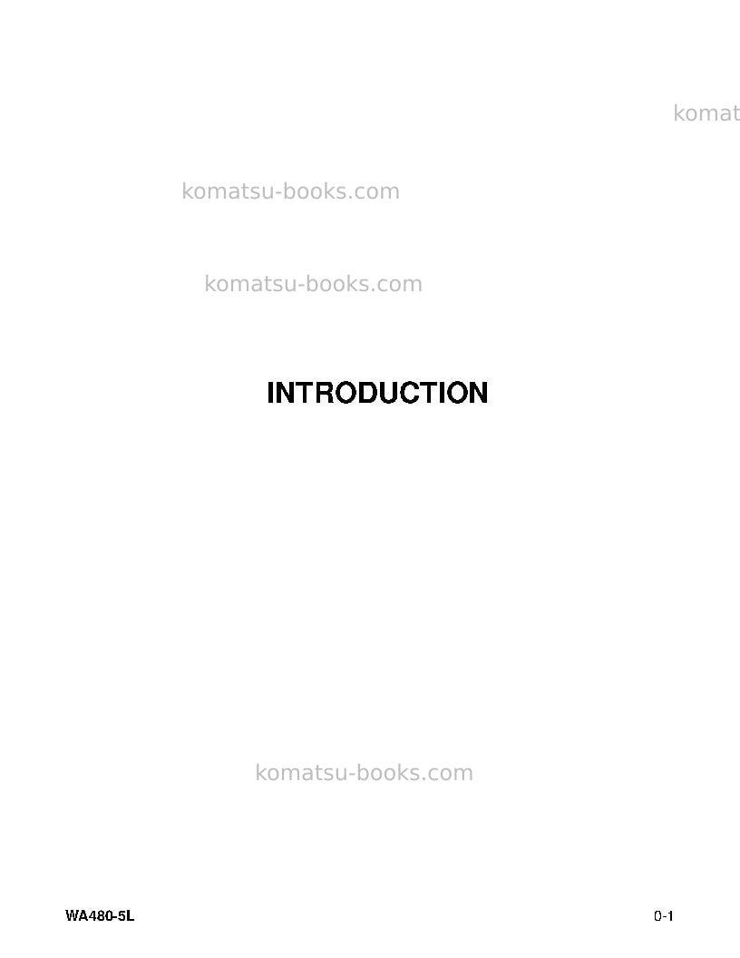 Komatsu wa480-5usa-l Operation manual cover Page 7