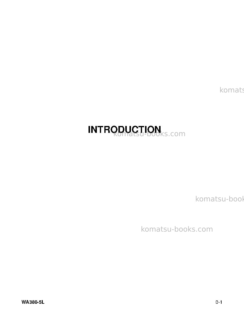 Komatsu wa380-5usa-l Operation manual cover Page 7