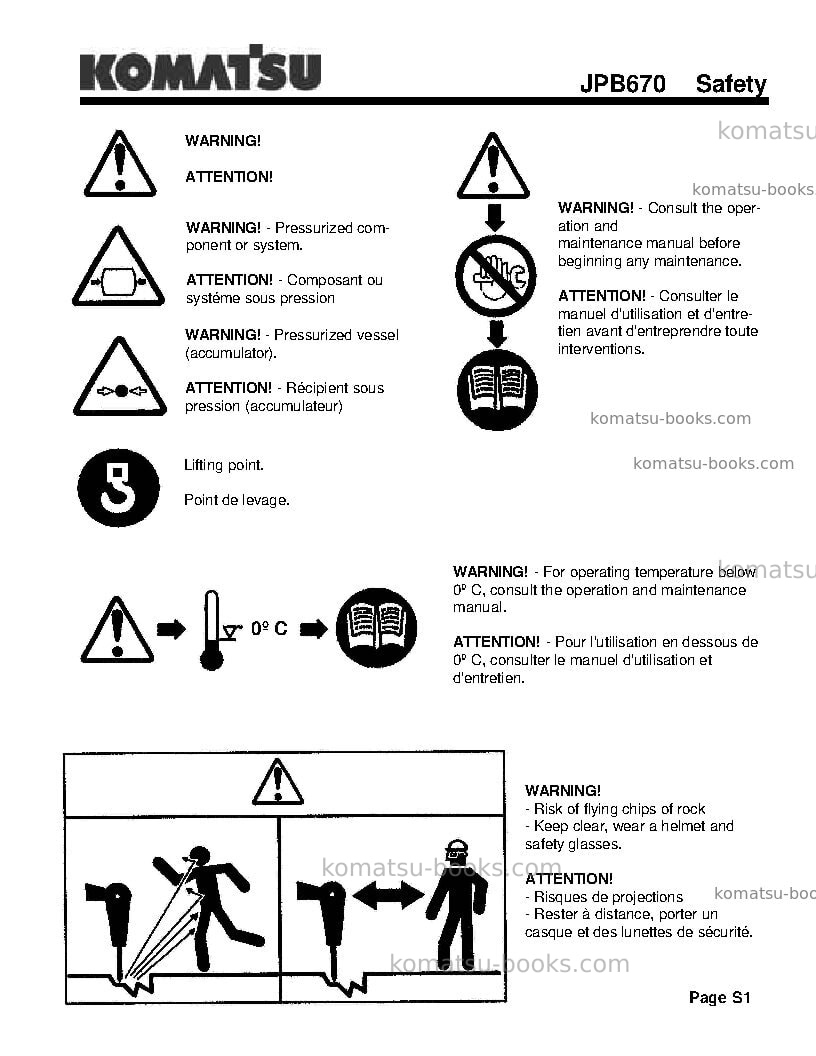 Komatsu jpb670usa Operation manual cover Page 7 Komatsu jpb670usa Operation manual cover Page 7