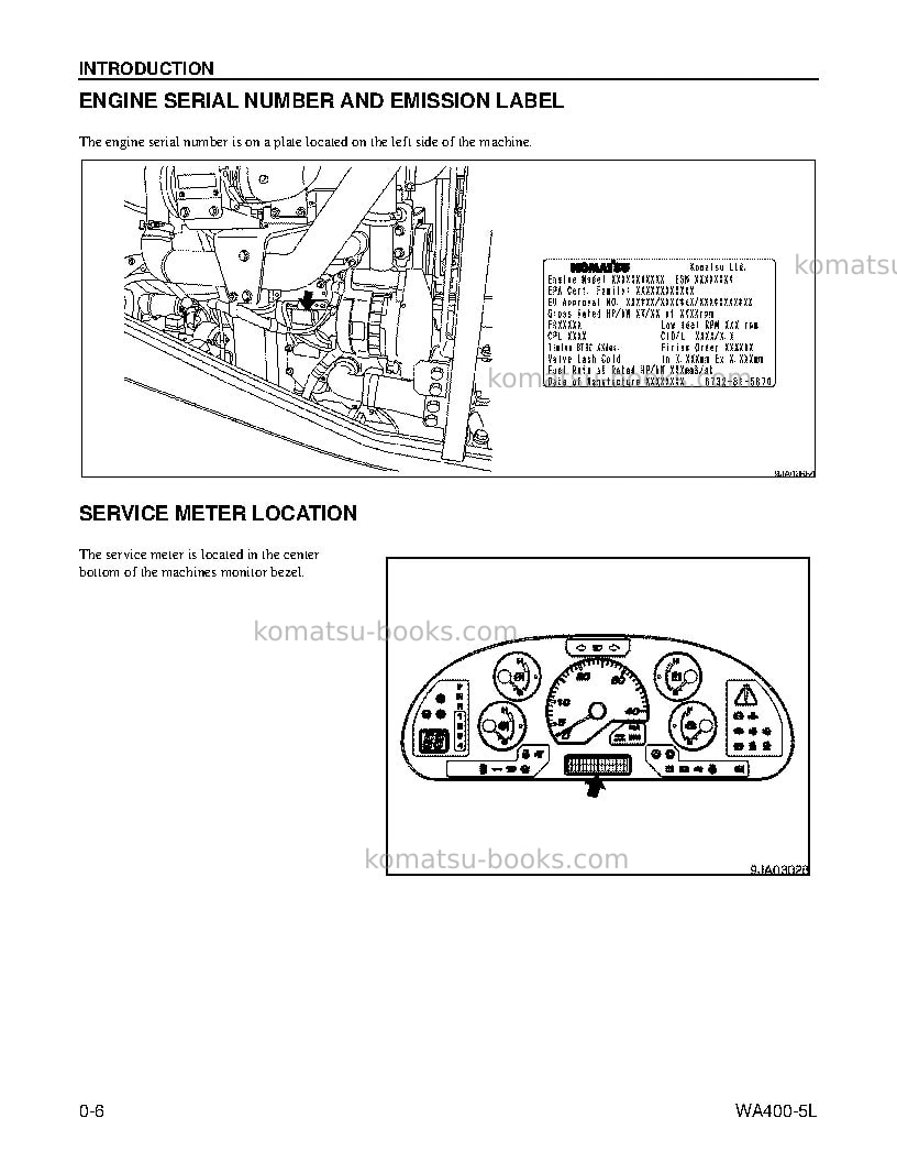 Komatsu wa400-5usa-l Operation manual cover Page 7 Komatsu wa400-5usa-l Operation manual cover Page 7