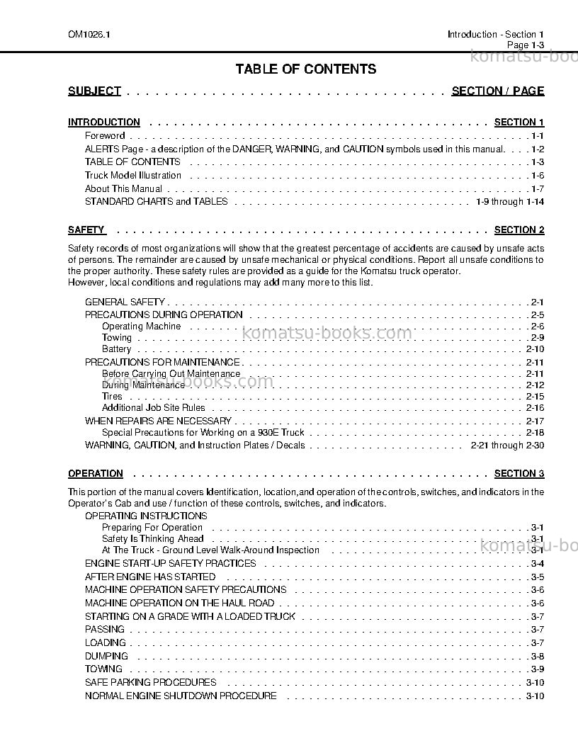Komatsu 930e-2usa-3 Operation manual cover Page 7 Komatsu 930e-2usa-3 Operation manual cover Page 7