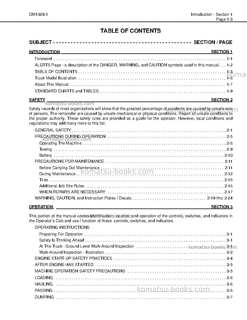 Komatsu 830eusa Operation manual cover Page 7 Komatsu 830eusa Operation manual cover Page 7