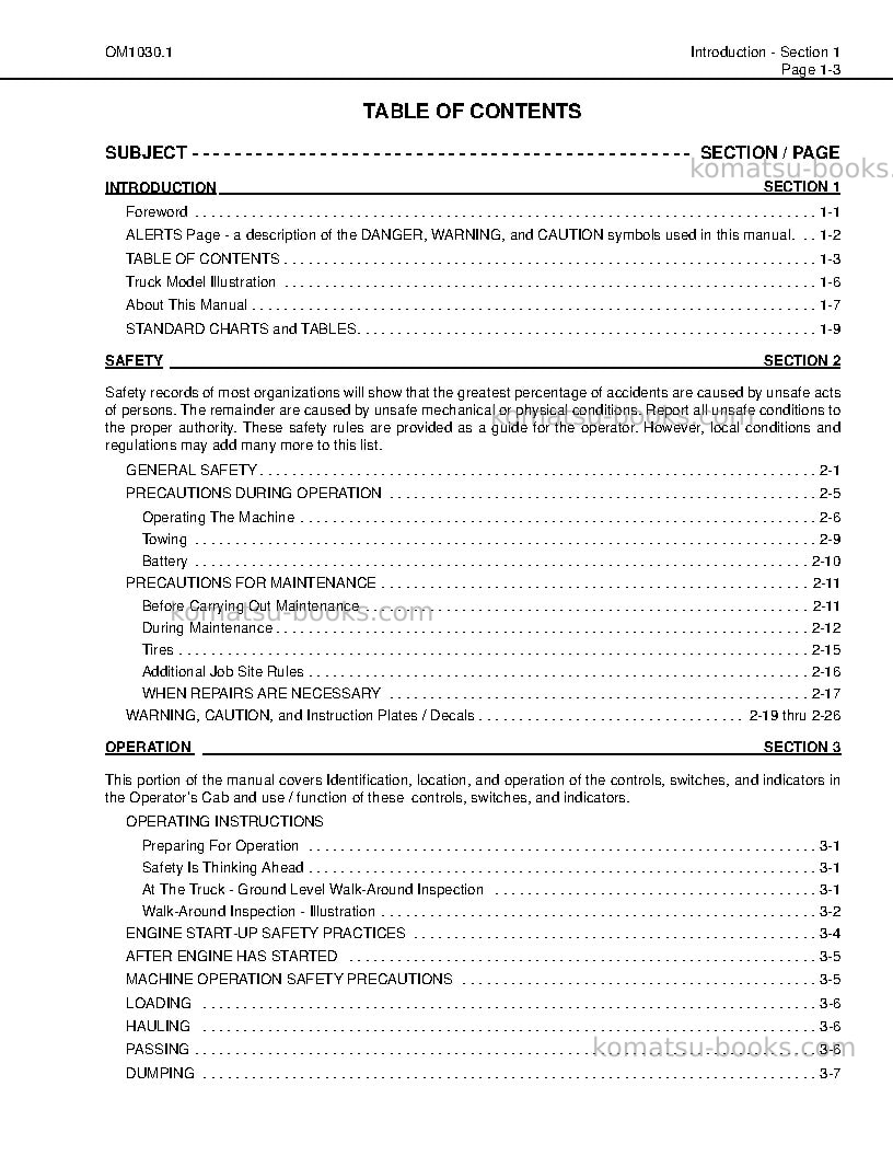 Komatsu 830eusa Operation manual cover Page 7