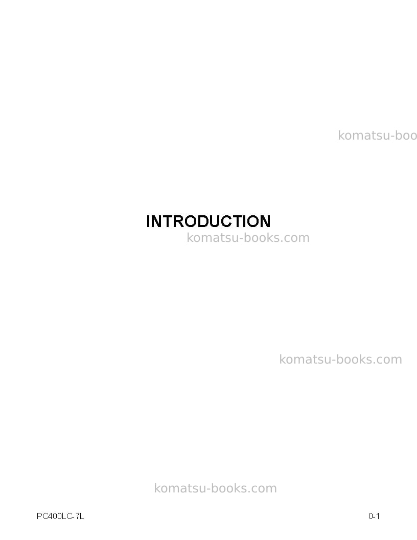 Komatsu pc400lc-7usa-l Operation manual cover Page 7 Komatsu pc400lc-7usa-l Operation manual cover Page 7