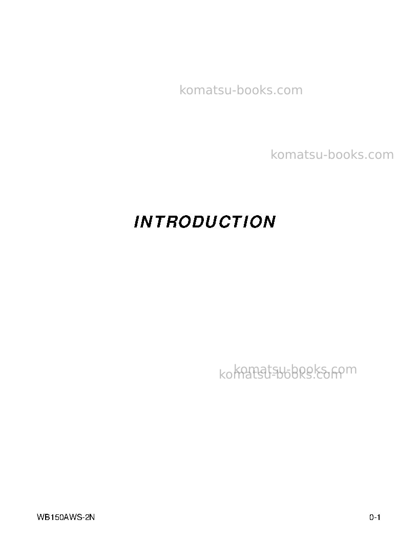 Komatsu wb150aws-2usa-n Operation manual cover Page 7