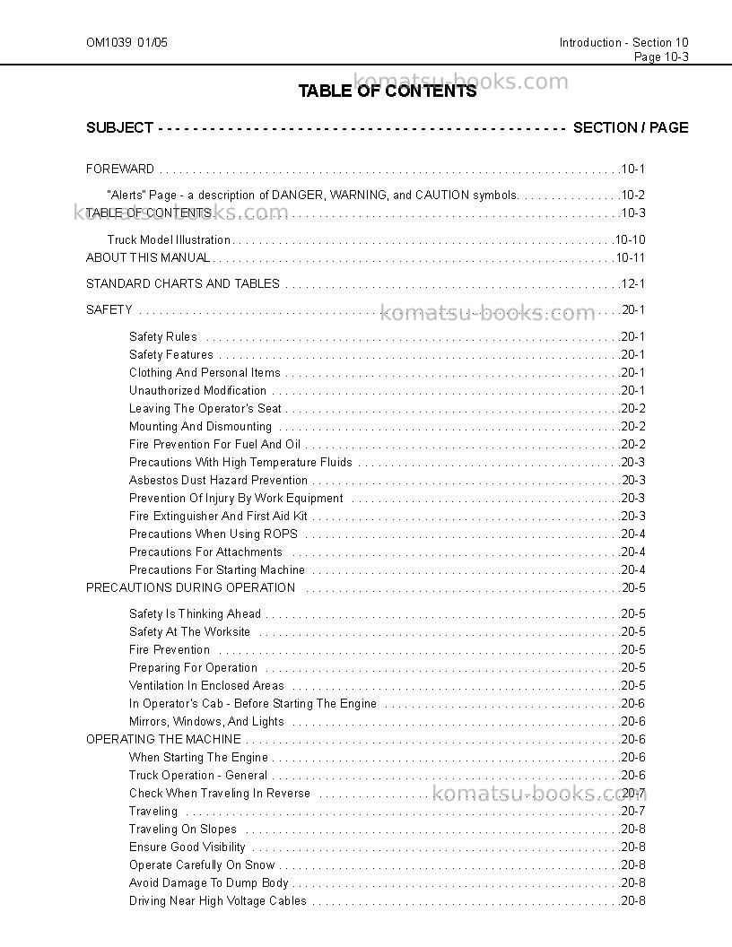 Komatsu 830eusa Operation manual cover Page 7